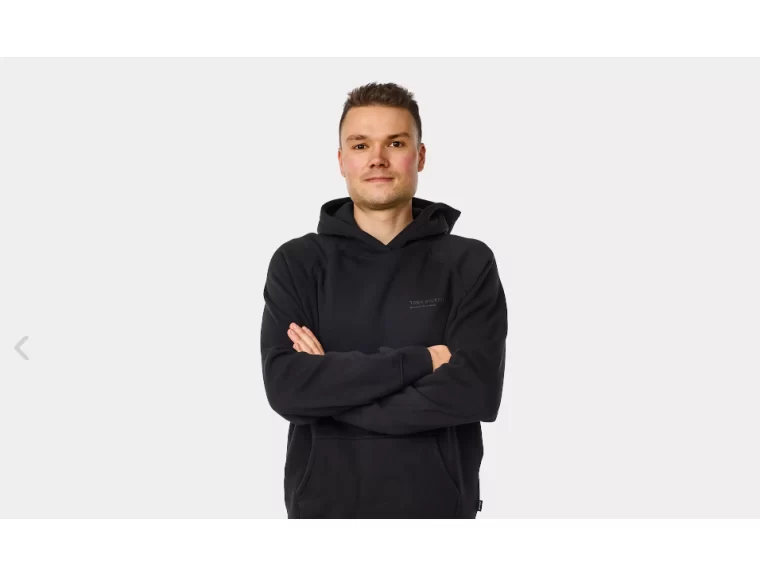 Trek mikina s kapucí a logem Trek vlevo černá